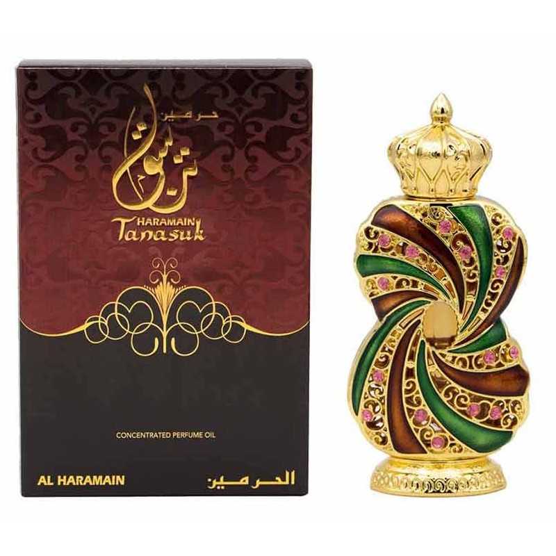 Tanasuk Al Haramain - Huile Parfumée Tanasuk (Attar) 12 ML Oriental Vanillé Mixte Sans Alcool