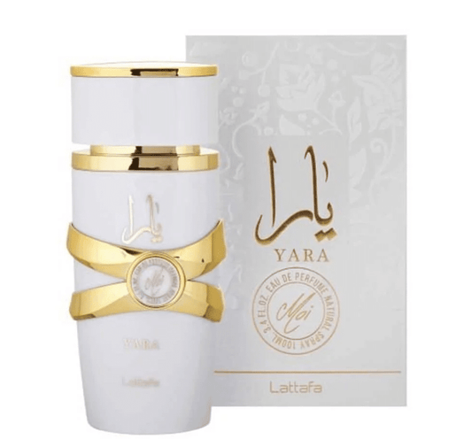 Yara Moi – Lattafa | Parfum 100 ML Femme Jasmin Pêche Vanille – Blanc Éclatant