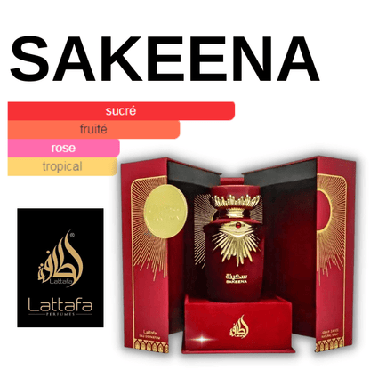 Sakeena Lattafa ✨ Eau de Parfum Femme – Parfum Floral Fruité Gourmand | Le Sillage Oriental