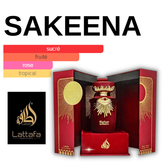 Sakeena Lattafa ✨ Eau de Parfum Femme – Parfum Floral Fruité Gourmand | Le Sillage Oriental