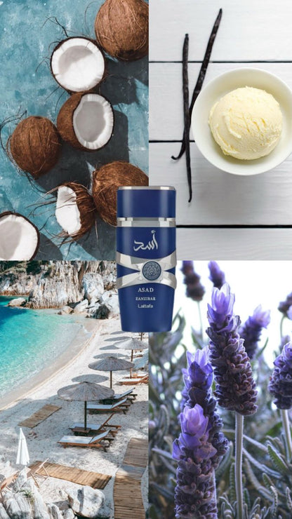 LA TRIADE ASAD LATTAFA : Pack 3x100ml Noir, Zanzibar & Bourbon