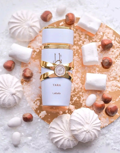 Yara Moi – Lattafa | Parfum 100 ML Femme Jasmin Pêche Vanille – Blanc Éclatant