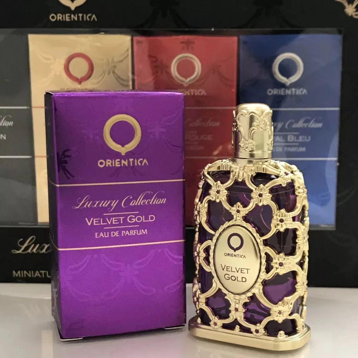 Set Découverte Orientica : 5 Miniatures Luxe (Royal Amber, Amber Rouge...). Idéal Voyage & Cadeau.