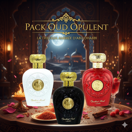 🔥 PACK OPULENT LATTAFA : La Trilogie Ambrée (Noir, Blanc, Rouge) – Sillage Luxe & Diversité